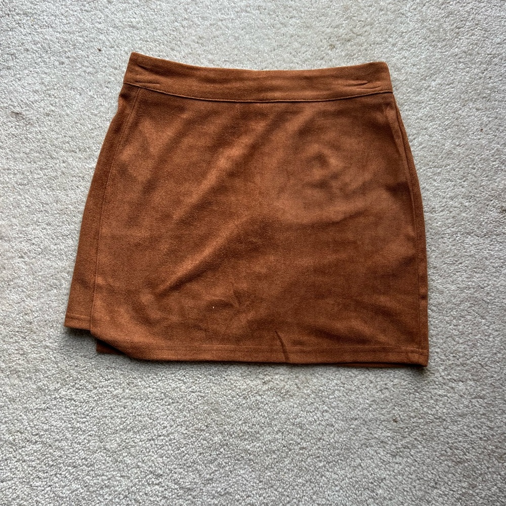 SHEIN XS Brown Suede Skirt